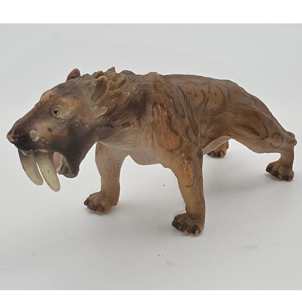Schleich Smilodon Saber-Toothed Tiger Toy Brown Good 2002 Figurine Collectible
